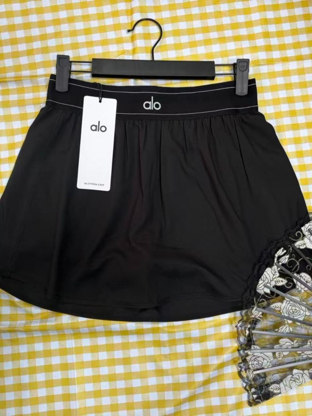 🏌️‍♀️🏌️‍♀️ALO Yoga Match Point Sporty Mini Skirt Versatile Black - Picture 2 of 8